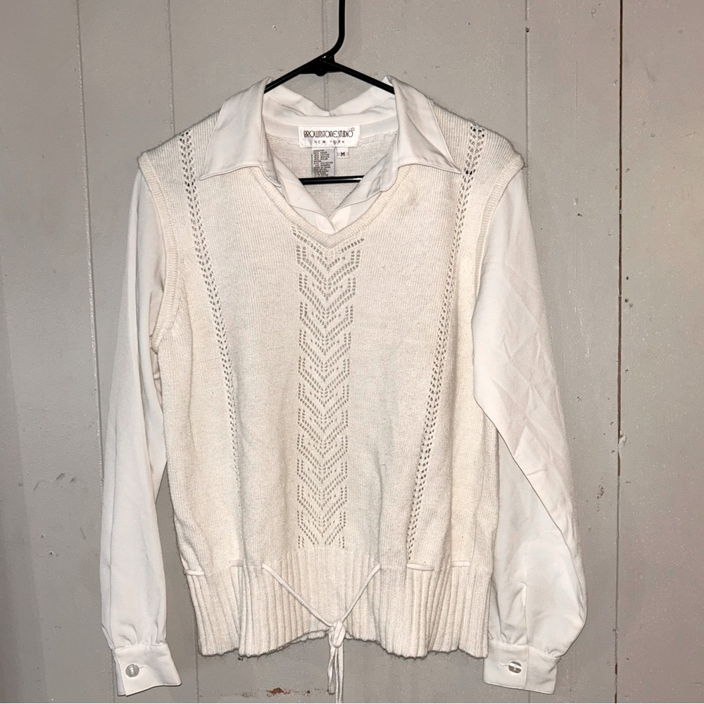 Brownstone studio New York size medium sweater and button up white